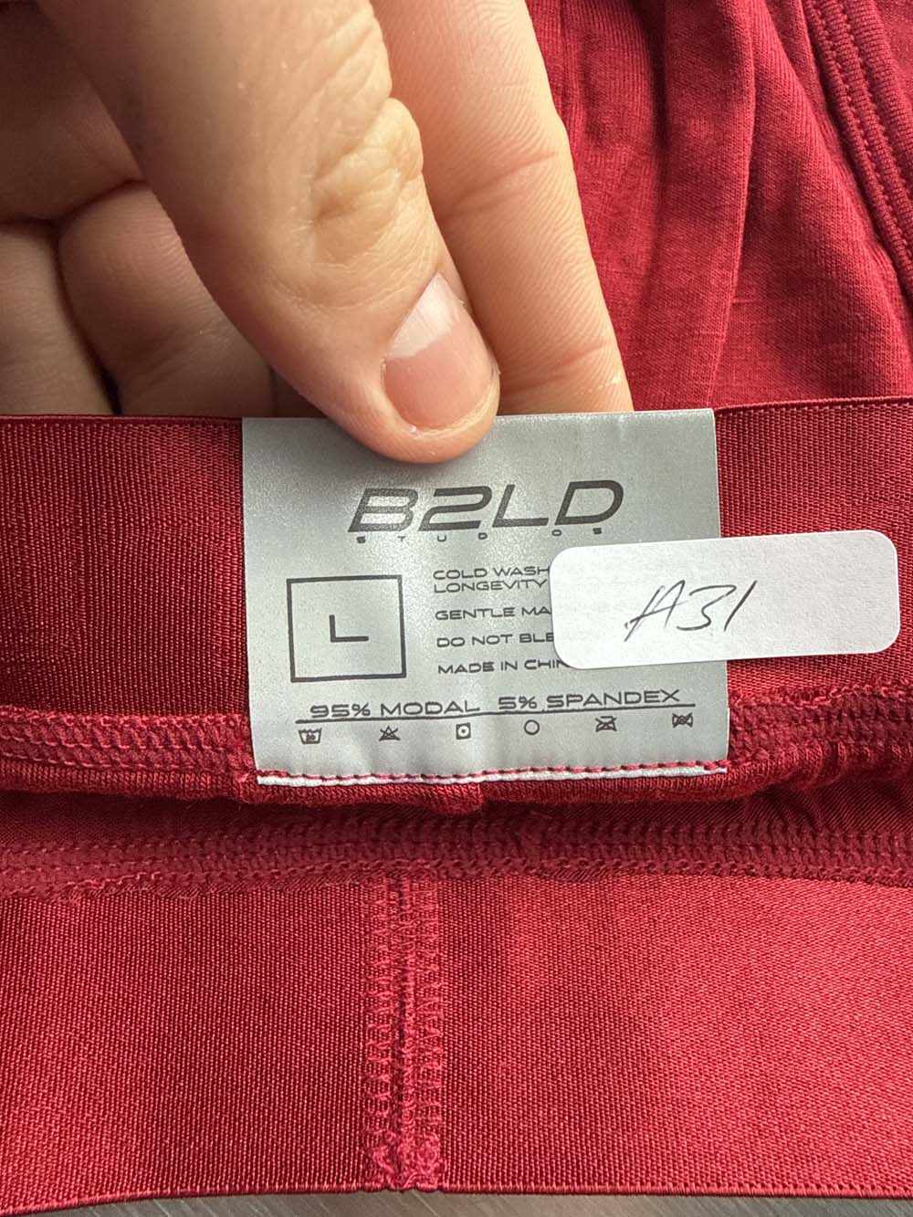 Q.A SALE - BOLDER BRIEF - CRIMSON - SIZE L - A31
