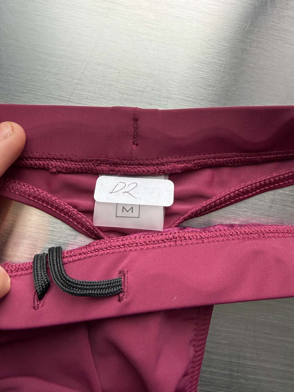 Q.A SALE - AQVA SWIM THONG - BURGUNDY - SIZE M - D2