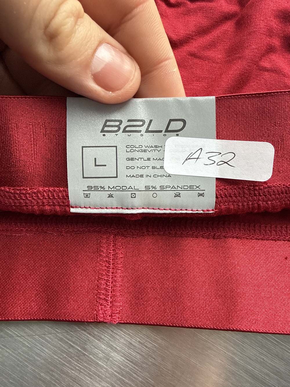 Q.A SALE - BOLDER BRIEF - CRIMSON - SIZE L - A32