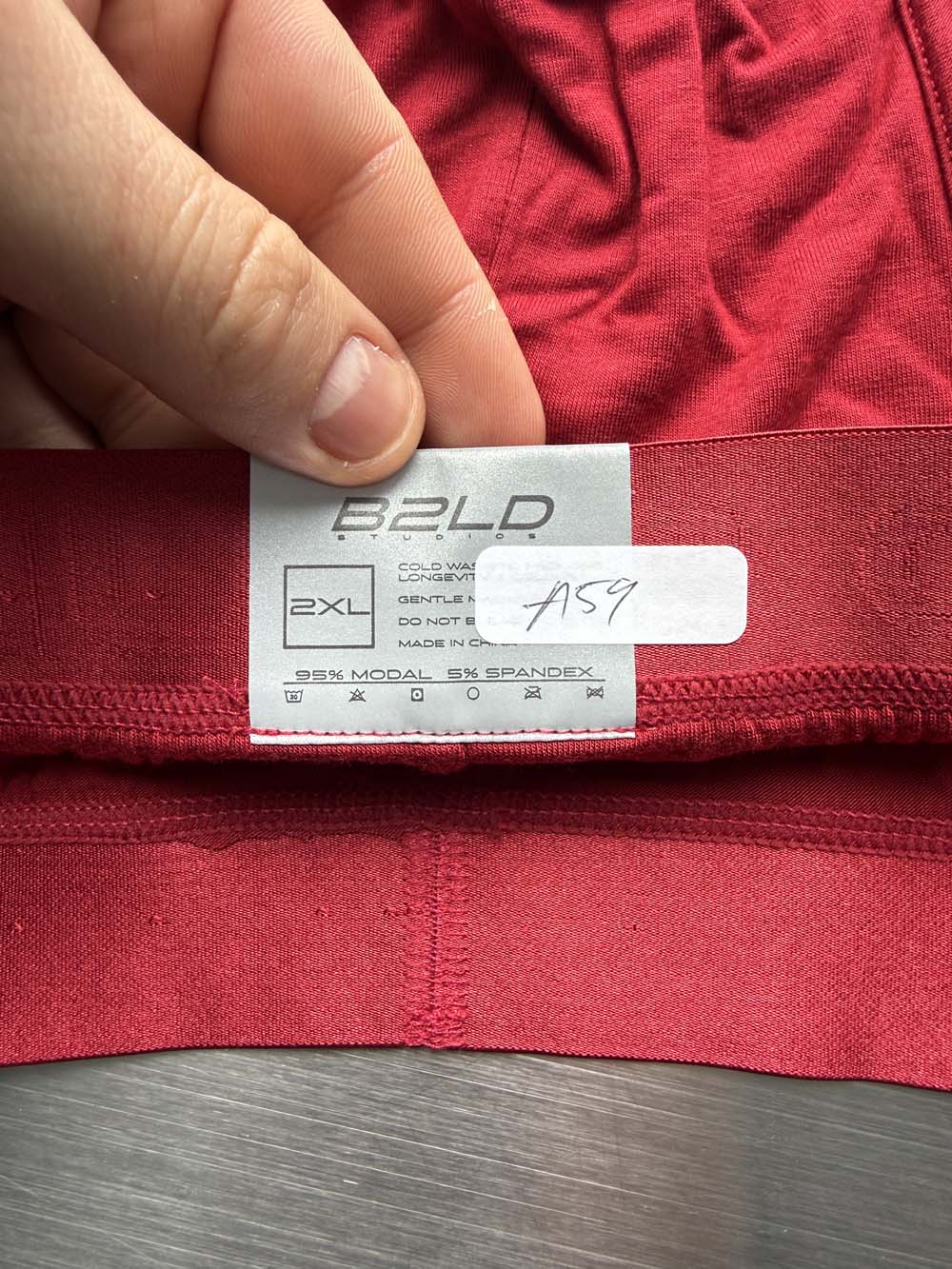 Q.A SALE - BOLDER BOXER - CRIMSON - SIZE 2XL - A59