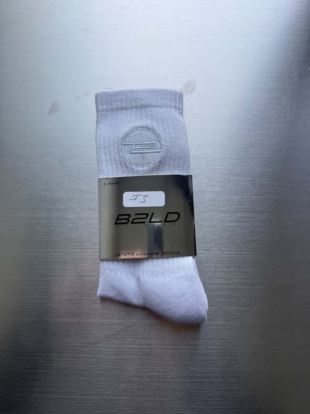 Q.A SALE - STATIC LOUNGE SOCKS - SINGLE WHITE PAIR - F3